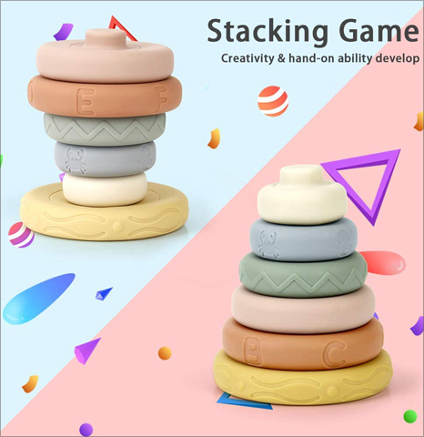 Mini Tudou 6 Pcs Baby Stacking & Nesting Circle Toy